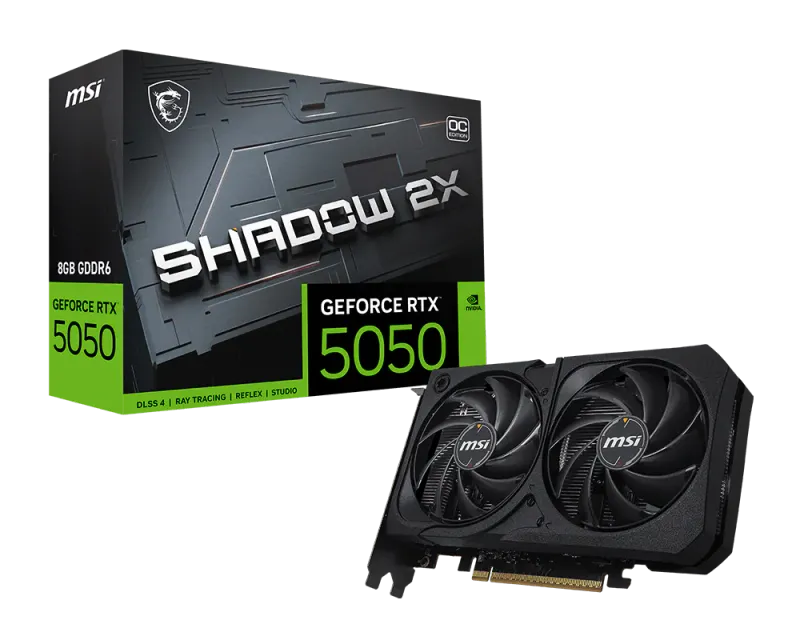 MSI GeForce RTX 5050 8GB GDDR6 Shadow 2X OC Edition - 1