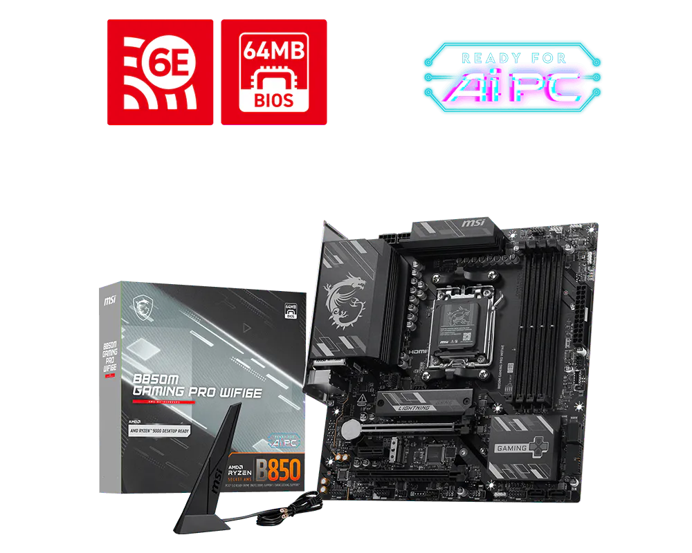 لوحة أم MSI Gaming Pro B850 Micro-ATX AM5 DDR5 - 1