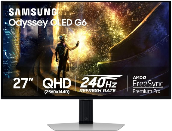 Samsung Odyssey OLED G6 G60SD 27" QHD 360Hz QD-OLED Gaming Monitor - 1