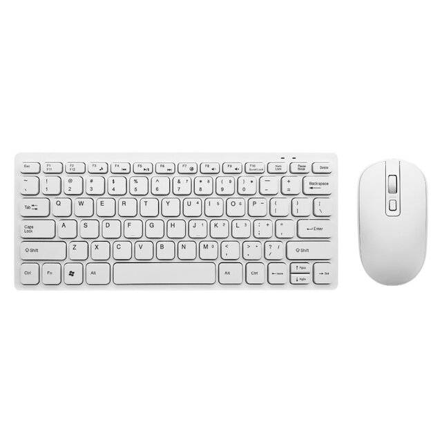 كيت كيبورد وماوس Stinger SKM-100 Mini 78 Keys لاسلكي AR/EN أبيض - 1