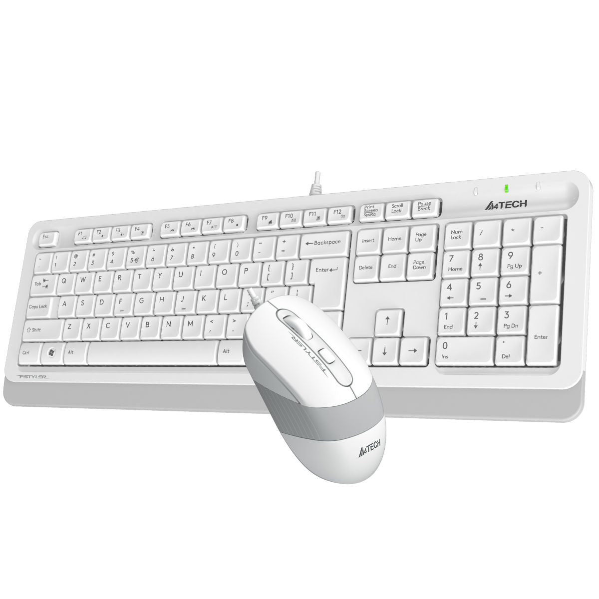 A4Tech F1010 Fstyler Wired Keyboard and Mouse Combo White - 1