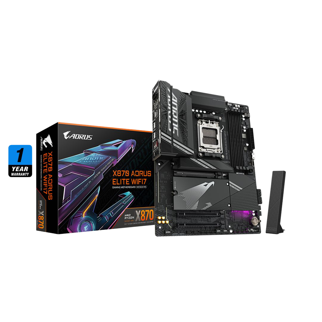 Gigabyte AORUS ELITE WIFI7 X870 AM5 ATX Motherboard - 1