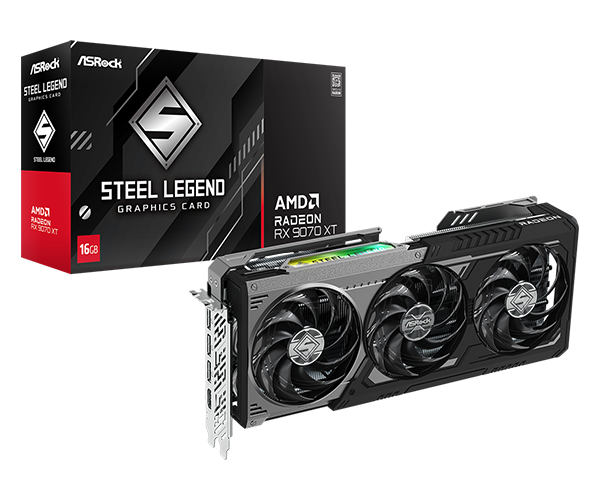 كارت شاشة ASRock Steel Legend Radeon RX 9070 XT 16GB GDDR6 - 1