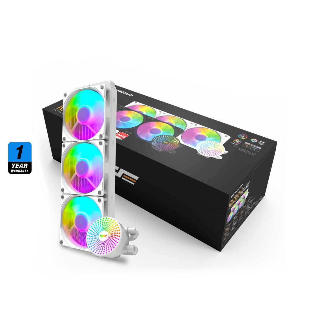 DarkFlash Radiant DC 360 360mm AIO Liquid Cooler 280W White - 1