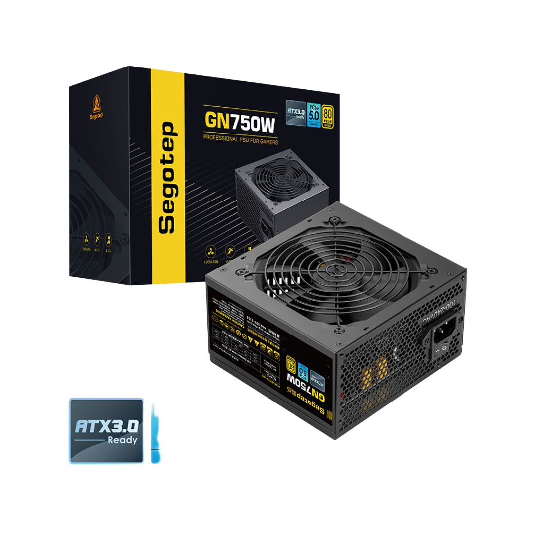 Segotep GN750W 750W 80+ Gold Non-Modular ATX 3.0 & PCIe 5.0 Power Supply - 1