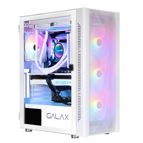 كيس Galax Revolution-06 Mid-Tower ATX أبيض زجاج مقوى - 1