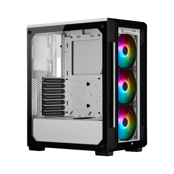 Corsair iCUE 220T RGB Airflow Mid-Tower ATX Case White Tempered Glass - 1