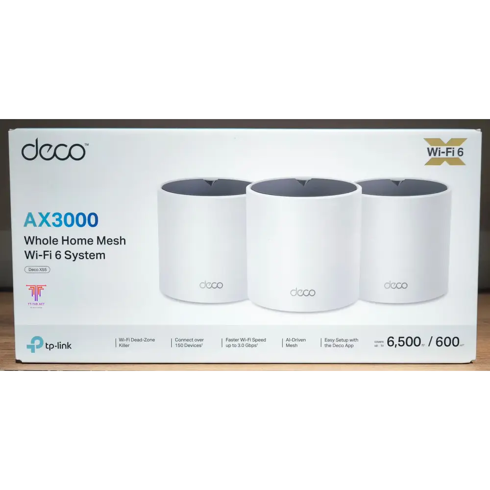 TP-Link Deco X55 AX3000 WiFi 6 Dual-Band Mesh System (3-Pack) - 1