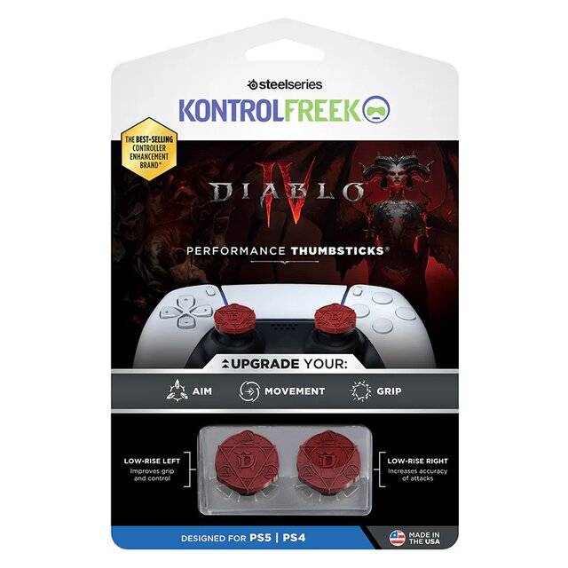 KontrolFreek Diablo IV Low-Rise Thumbsticks for PS4 & PS5 Red - 1