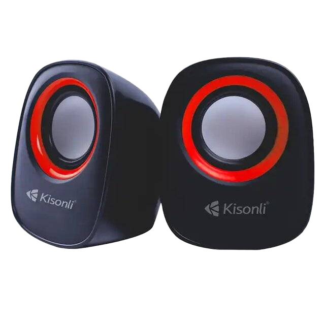 Kisonli V360 Wired Speakers Red - 1