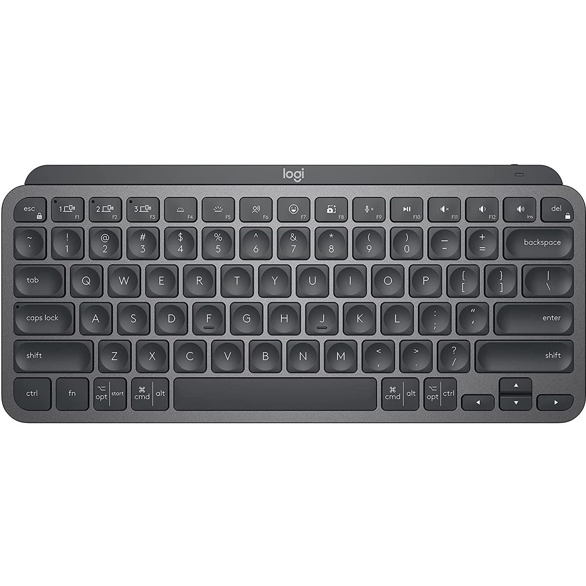 كيبورد Logitech MX Keys Mini 75% لاسلكي بلوتوث بإضاءة خلفية رمادي - 1