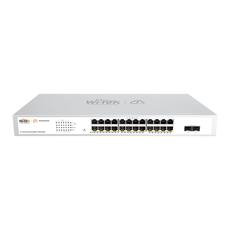 Wi-Tek Cloud Easy Smart 24-Port Gigabit PoE+ Switch with 2 SFP Slots - 1