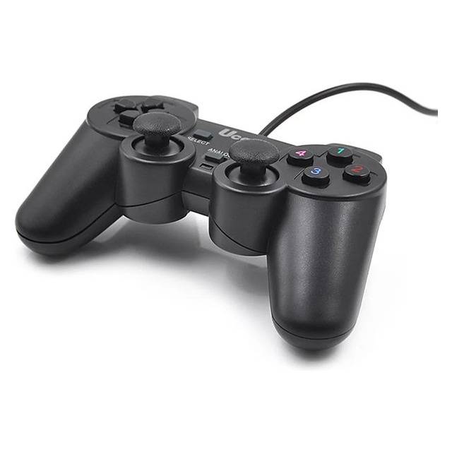 UCom Dual Shock Wired Gaming Controller Black - 1