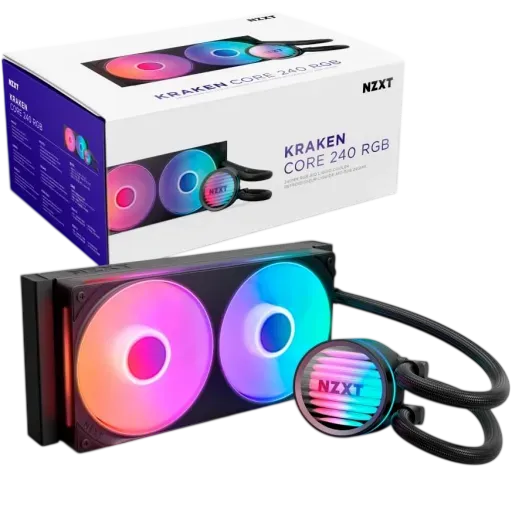NZXT Kraken Core 240mm AIO Liquid Cooler RGB Black - 1