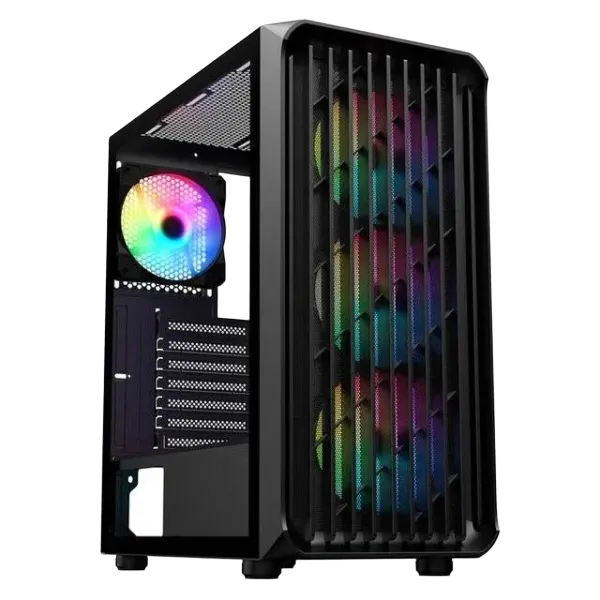 SAMA 205A Mid-Tower ATX Case Black Tempered Glass - 1