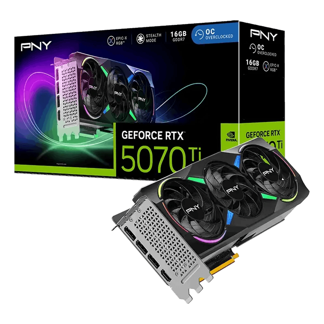 PNY Epic-X GeForce RTX 5070 Ti 16GB GDDR7 OC Triple ARGB - 1