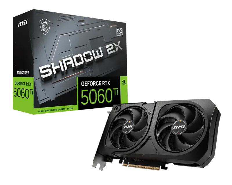 كارت شاشة MSI GeForce RTX 5060 Ti 8GB GDDR7 Shadow 2X OC - 1