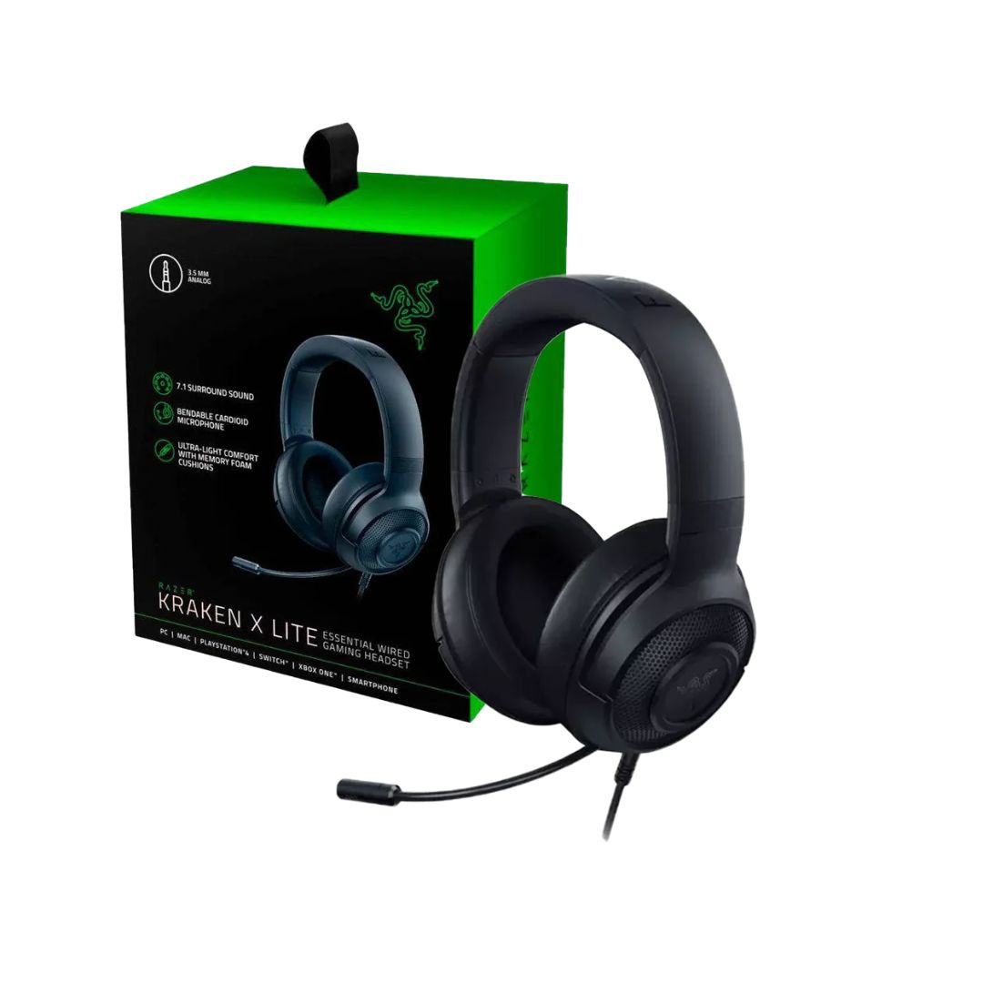 سماعات Razer Kraken X Lite 3.5mm سلكي ميكروفون أحادي الاتجاه أسود - 1