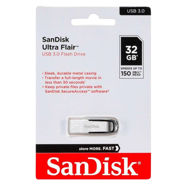 SanDisk Ultra Flair 32GB USB 3.0 Flash Drive - 1