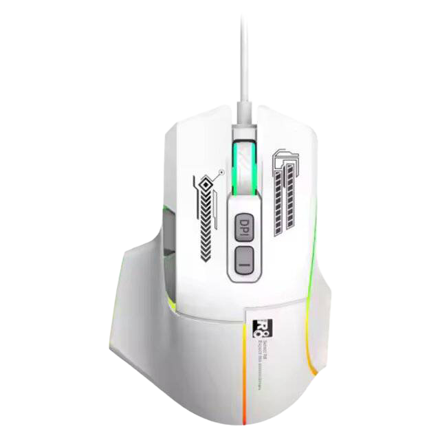 R8 1639 Wired Mouse 3600 DPI White RGB - 1