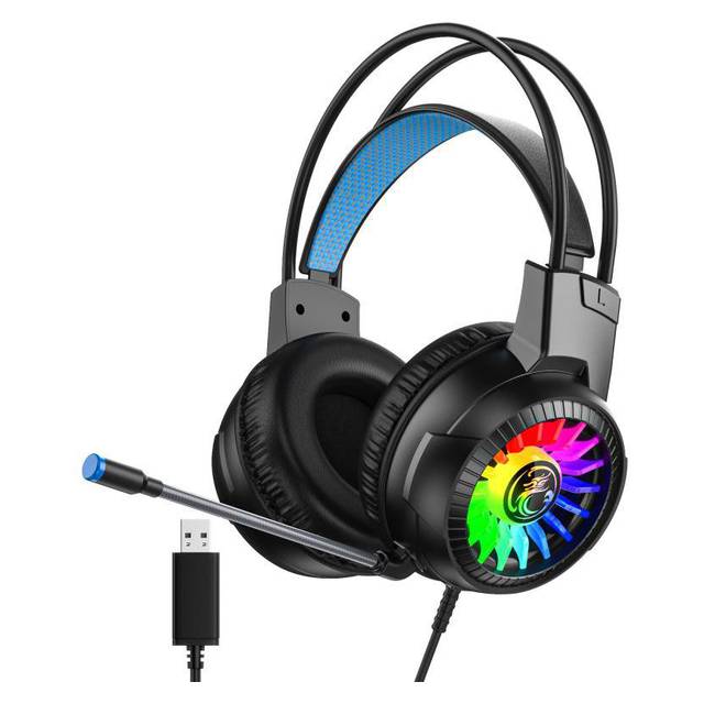 iMice HD-490 USB Wired Headset with Microphone Black - 1