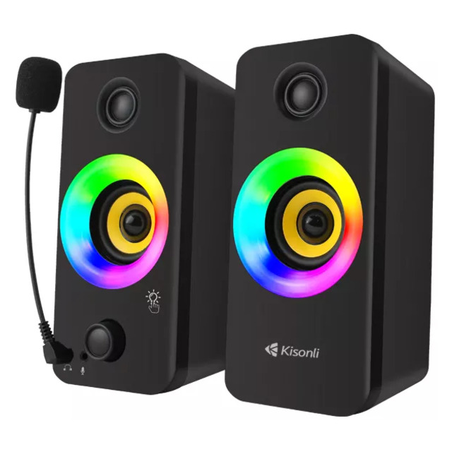 سبيكر Kisonli X8 2.0 6W USB RGB أسود - 1