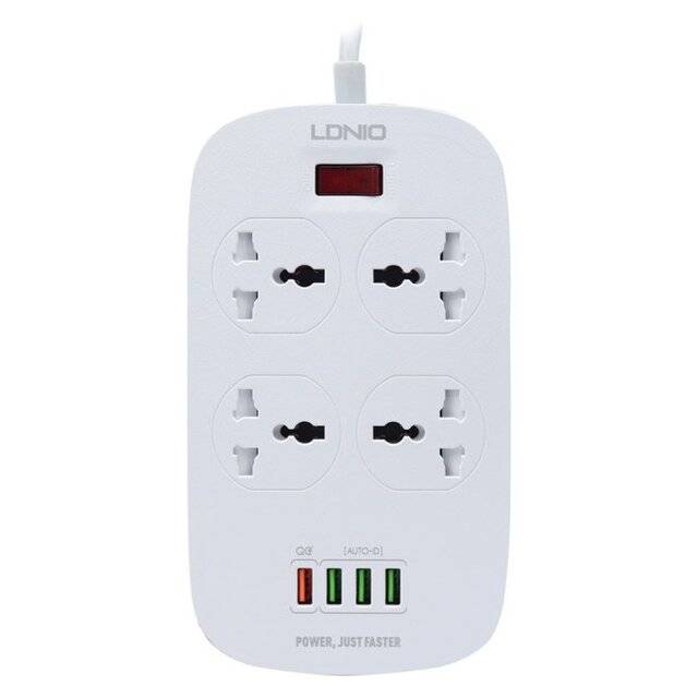 باور سبلاي Ldnio SC4407 2500W 4 AC و 4 USB أبيض - 1