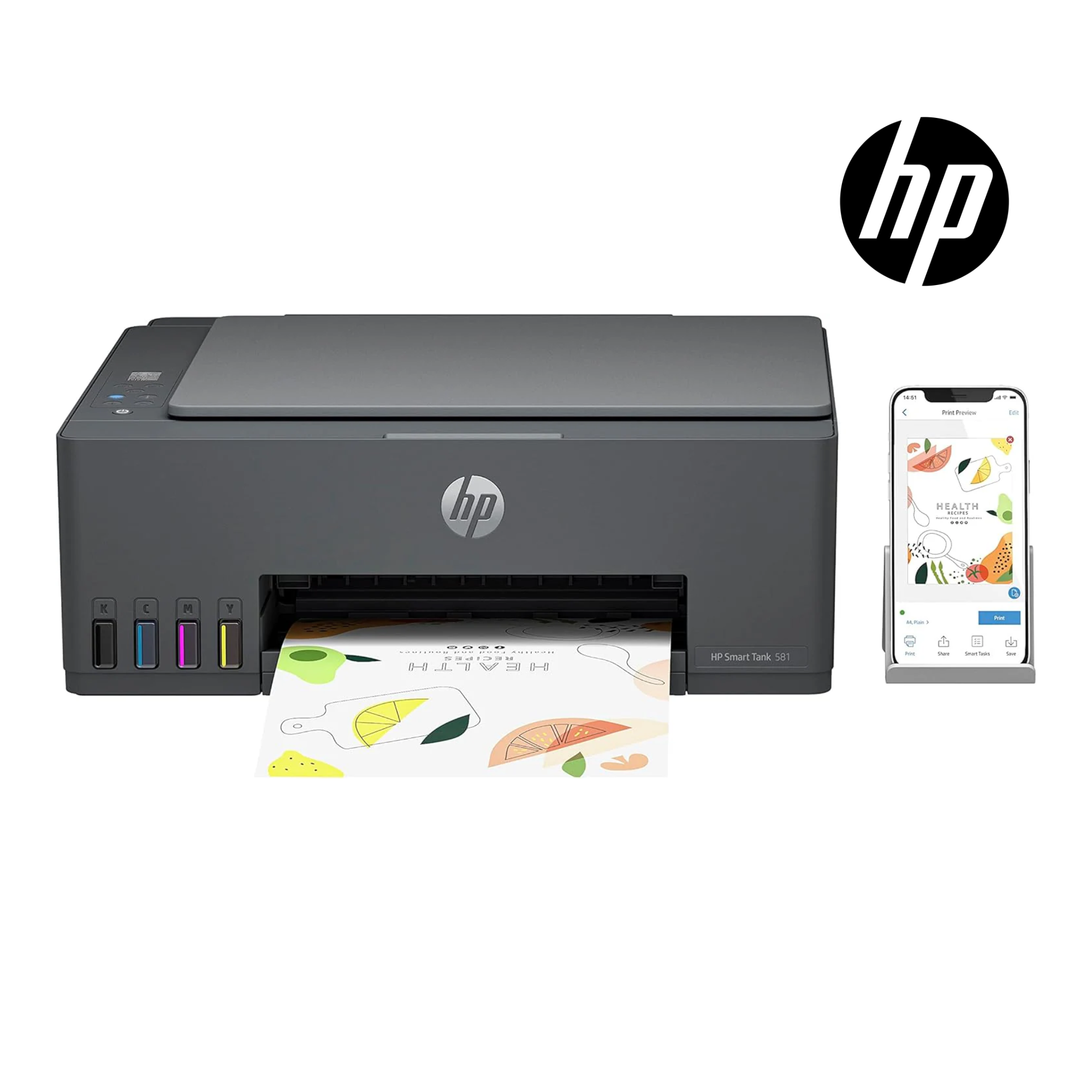طابعة متعددة الوظائف HP Smart Tank 581 ملونة لاسلكية - 1