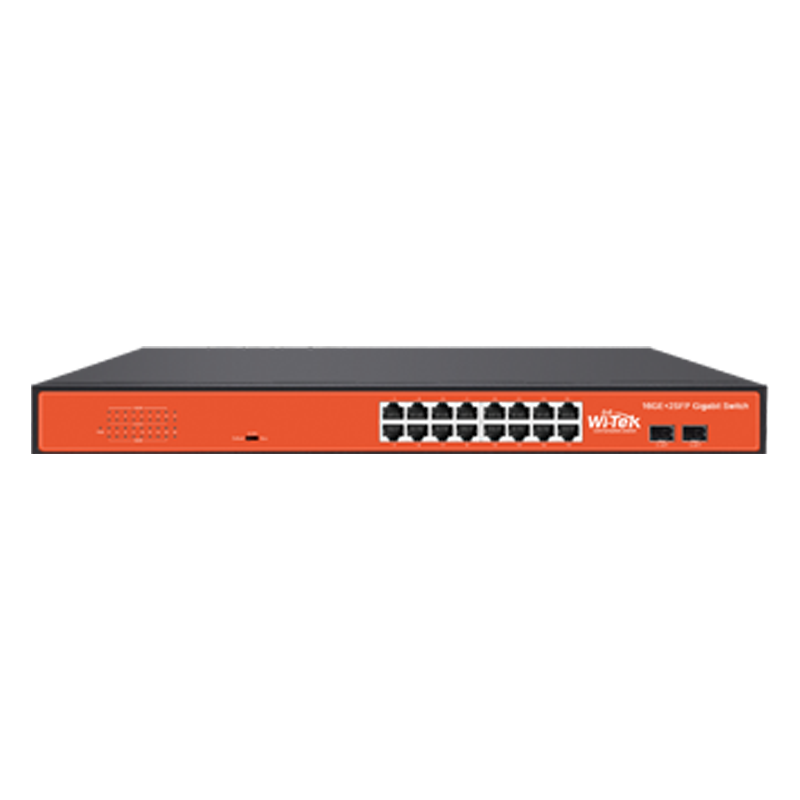 Wi-Tek WI-SG116F(V2) 16-Port Gigabit Ethernet Switch with 2 SFP Slots - 1