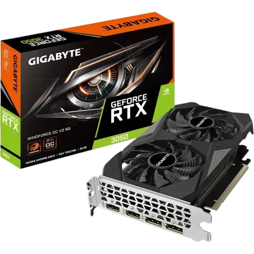 كارت شاشة Gigabyte RTX 3050 6GB GDDR6 WF 2OCV2 أسود - 1