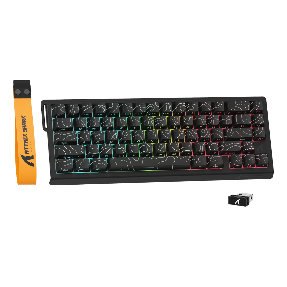 Attack Shark X68PRO HE 65% Magnetic Hot-Swappable Wireless RGB Keyboard Black - 1