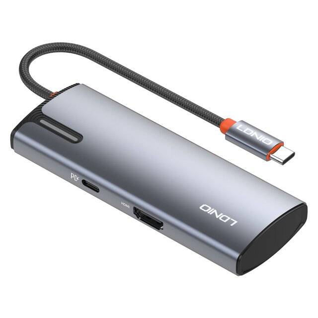 محول USB LDNIO DS-15H 5-Port USB 3.0 100W PD رمادي - 1