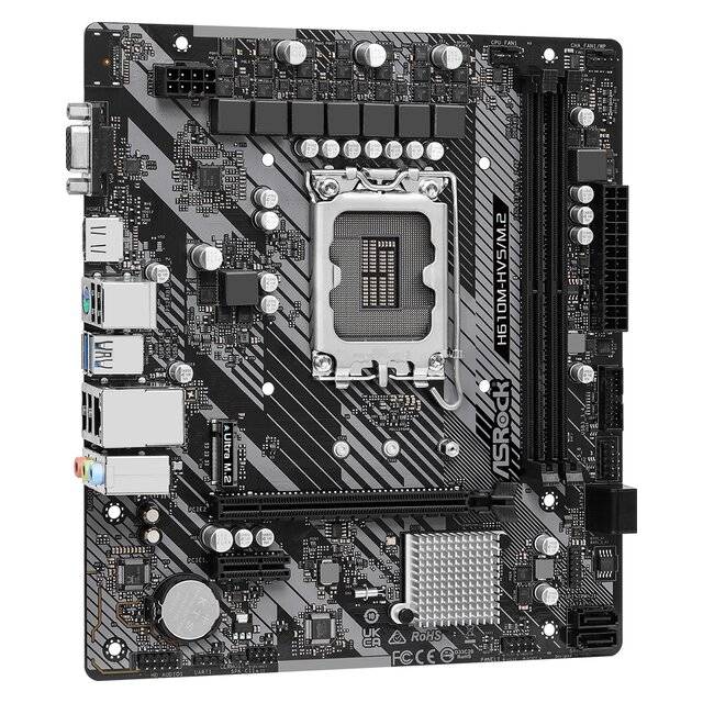 ASRock H610M-HVS/M.2 H610 Micro-ATX LGA1700 DDR4 Motherboard - 1