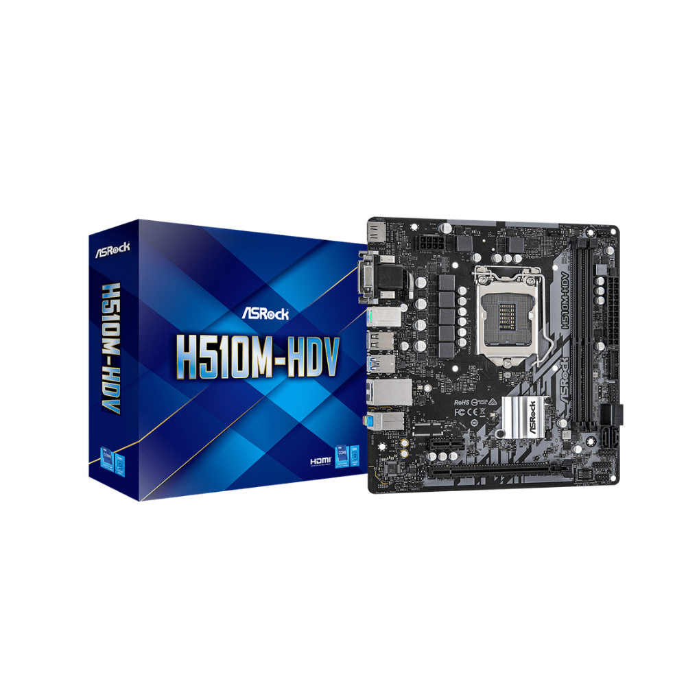 ASRock H510M-HDV/M.2 SE H510 LGA1200 DDR4 Micro-ATX Motherboard - 1