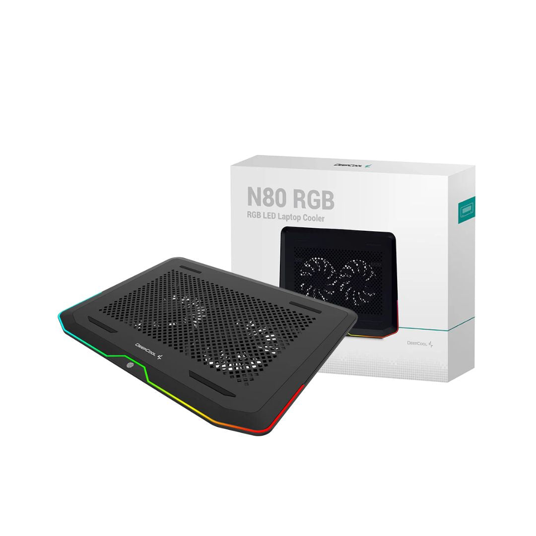 اكسسوار مبرد لابتوب DeepCool N80 RGB Dual 140mm Fans أسود - 1