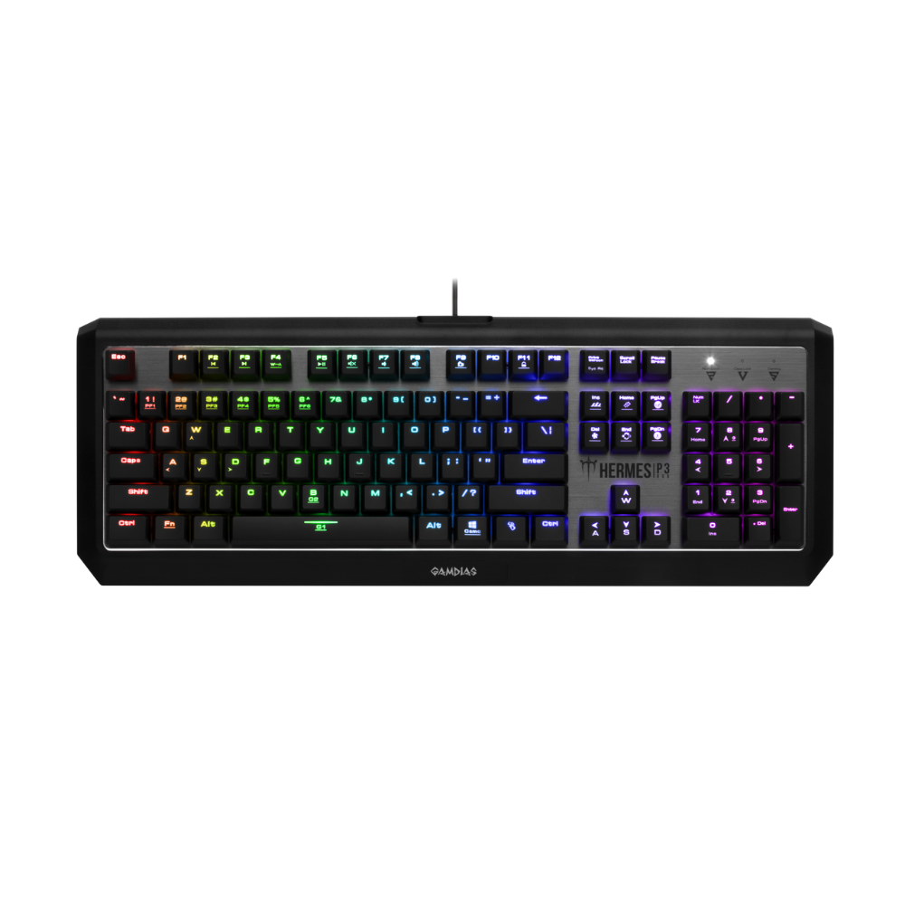 كيبورد GAMDIAS Hermes P3 ميكانيكي كامل الحجم USB RGB 6400 DPI أسود - 1