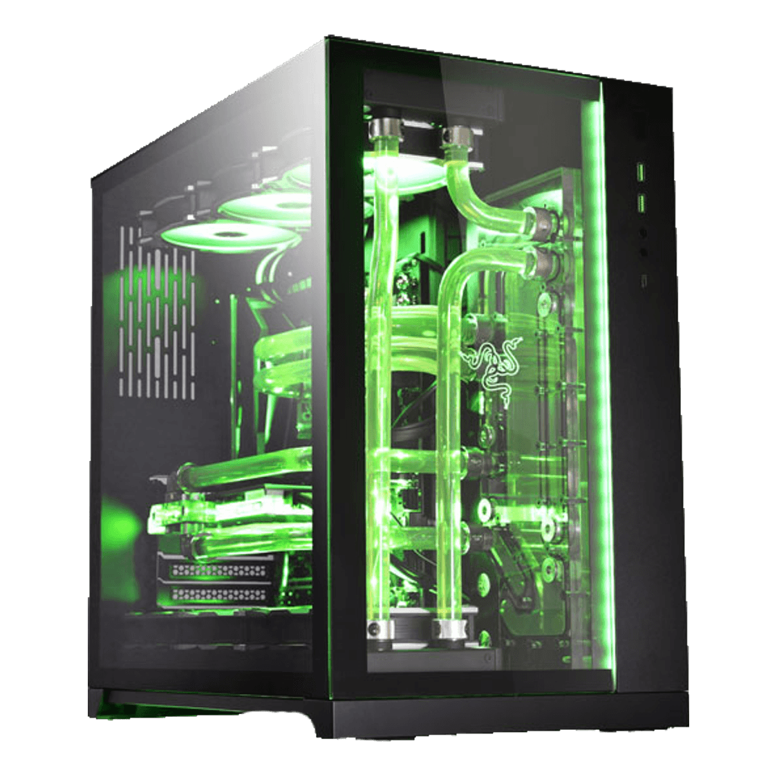 كيس Lian Li O11 Dynamic Razer Edition برج متوسط ATX أسود - 1