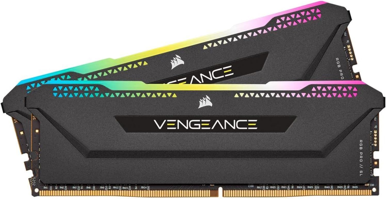 Corsair Vengeance RGB Pro SL 16GB (2x8GB) DDR4 3200MHz C16 Memory Kit - Black - 1