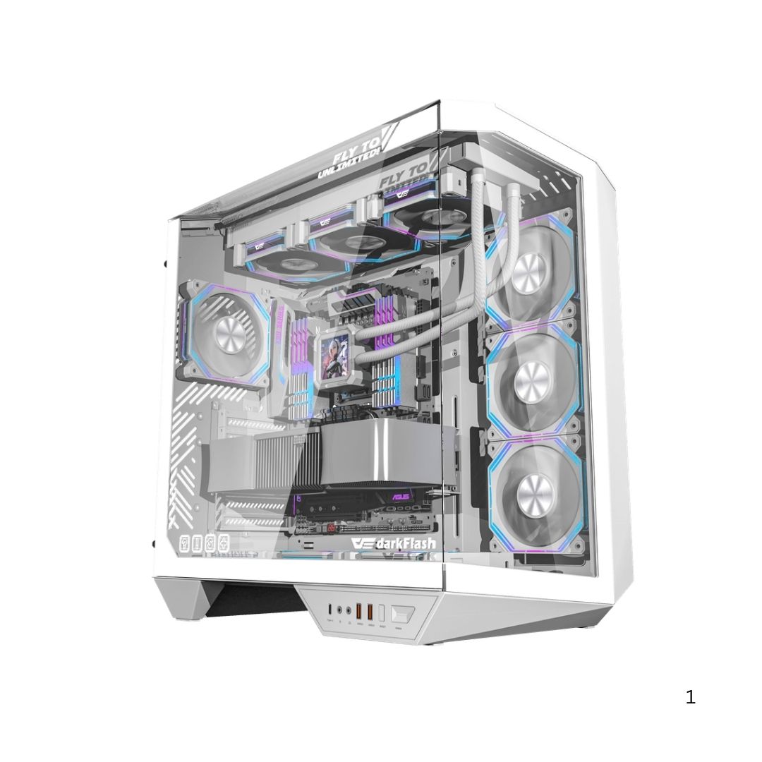 كيس DarkFlash DY470 Mid-Tower ATX أبيض - 1