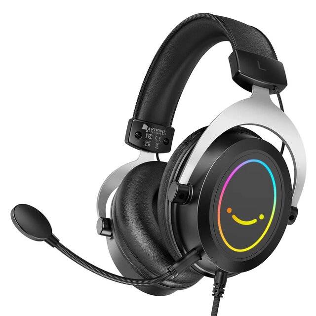 Fifine AmpliGame H3 RGB Wired Headset with Mic 3.5mm Black - 1