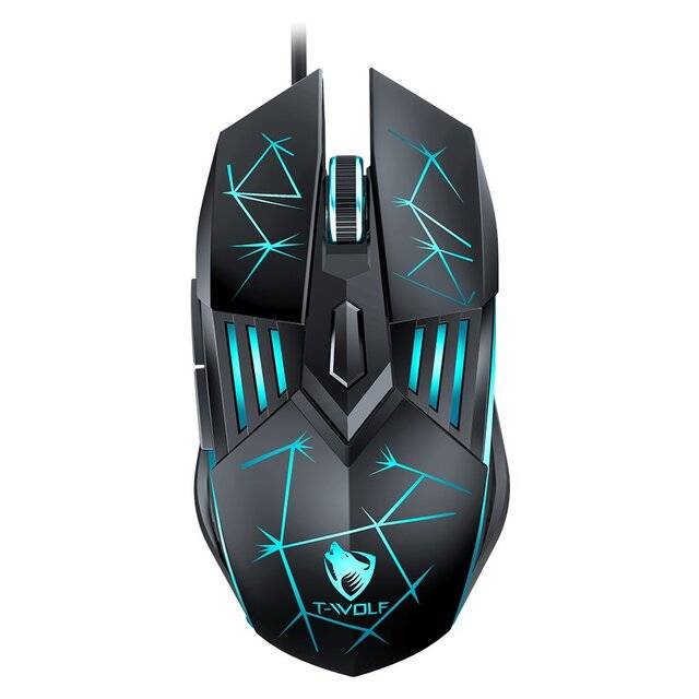 ماوس T-Wolf G560 3200 DPI سلكي أسود RGB - 1