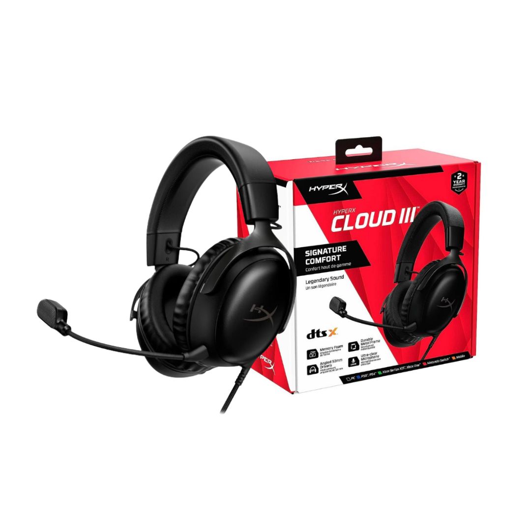 HyperX Cloud III Wired Gaming Headset Black - 1