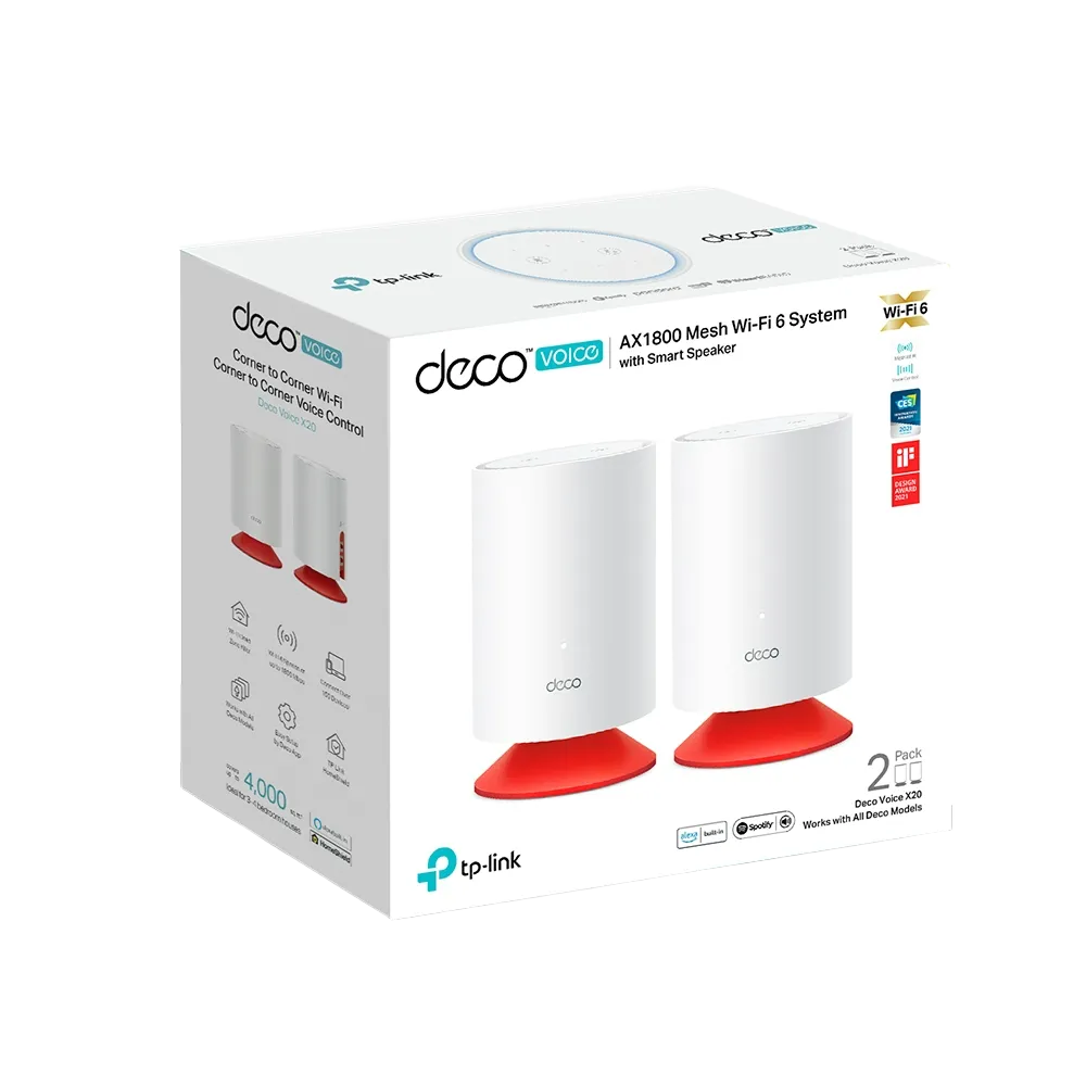 TP-Link Deco Voice X20 AX1800 Mesh WiFi 6 System - 2 Pack - 1