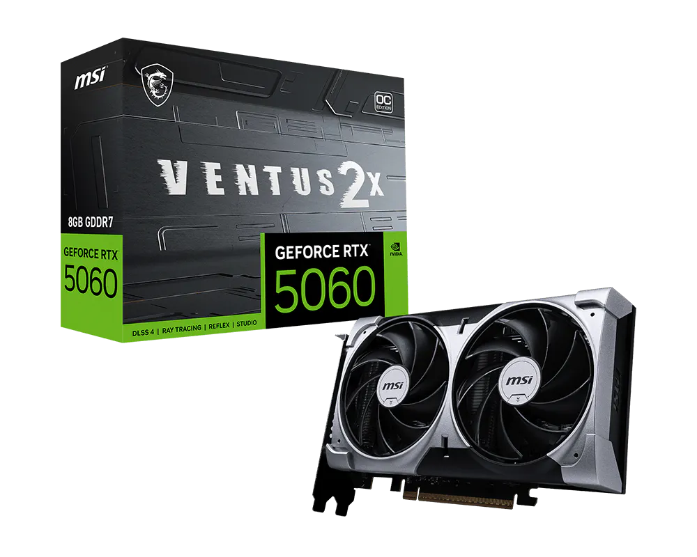 msi MSI GeForce RTX 5060 Ventus 2X OC 8GB Graphics Card storage: 8gb