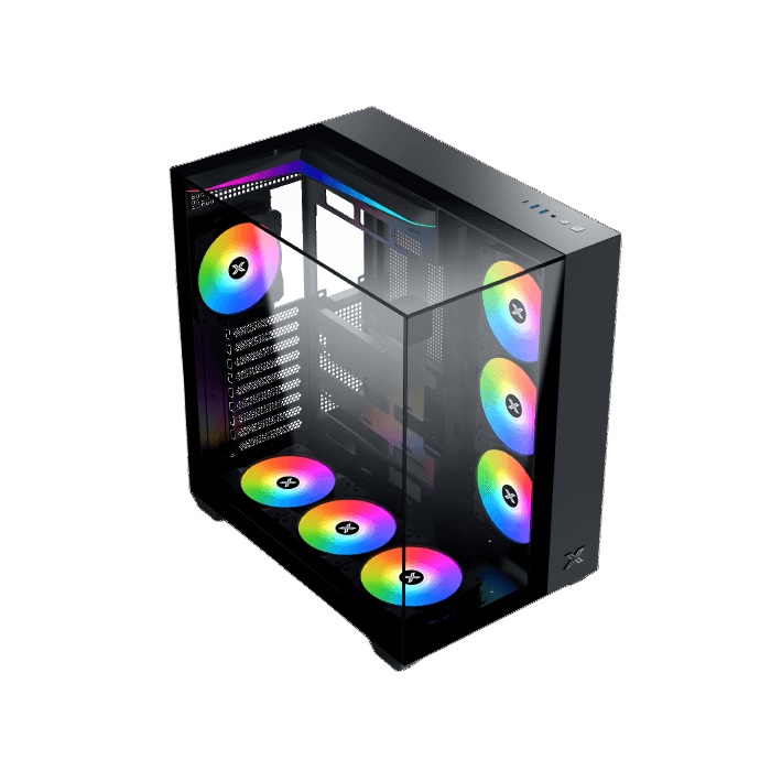 XIGMATEK Aqua V Arctic Mid-Tower ATX Case Black Tempered Glass - 1