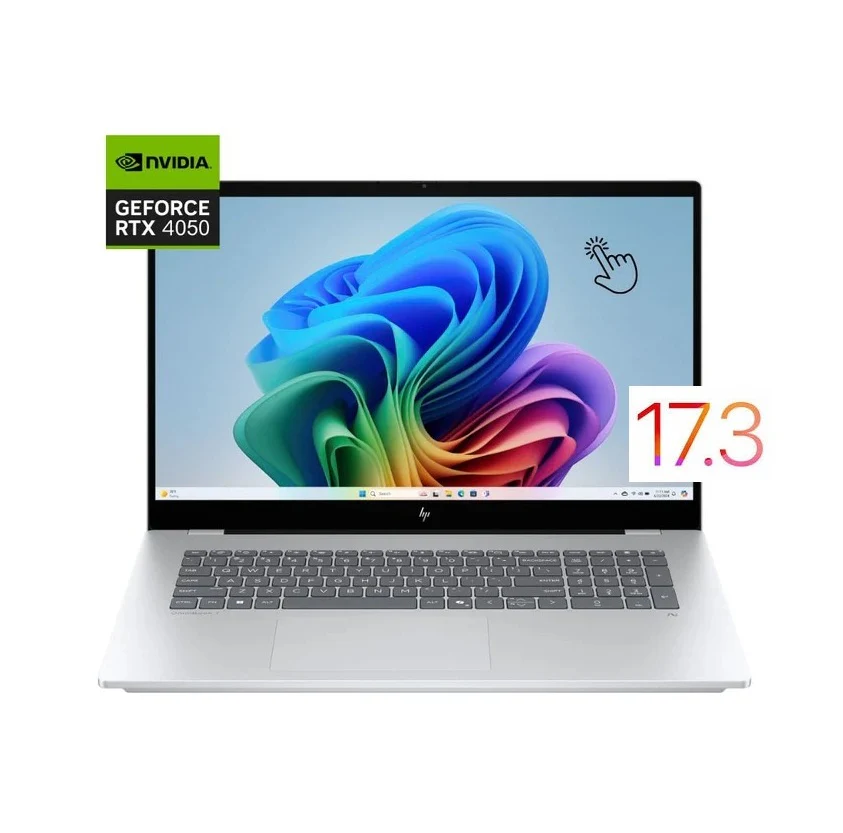 HP OmniBook 7 AI 17T-DC000 - Ultra 7-258V, 32GB RAM, 1TB SSD, RTX 4050 6GB, 17.3" FHD IPS Touch, Silver - 1