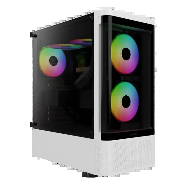 كيس Gamdias TALOS E3 Mid-Tower ATX أبيض زجاج مقسى - 1