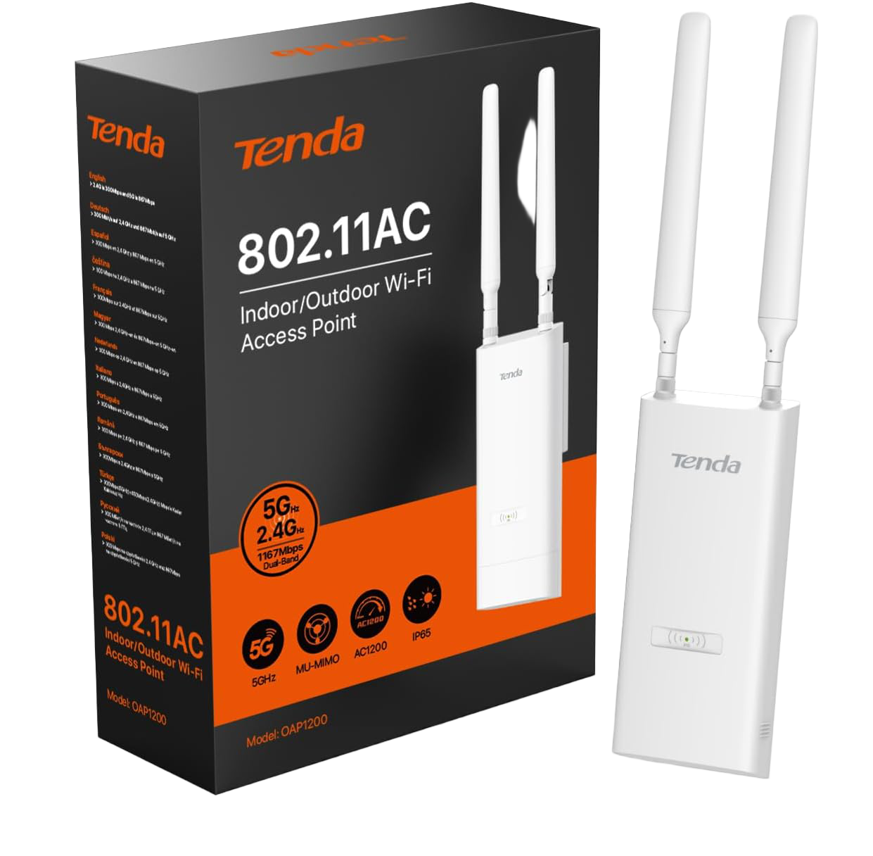 Tenda OAP1200 AC1200 Gigabit Dual Band Outdoor Access Point - 1