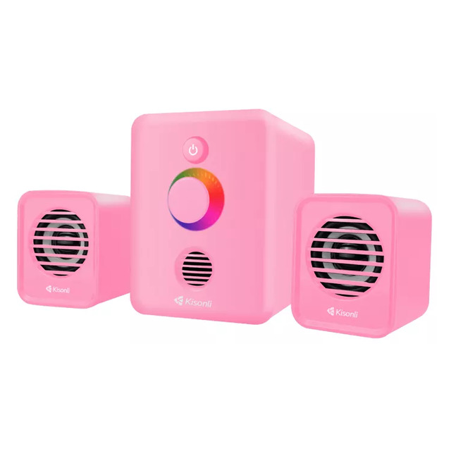 سبيكر Kisonli U-3000 2.1 12W سلكي وردي - 1