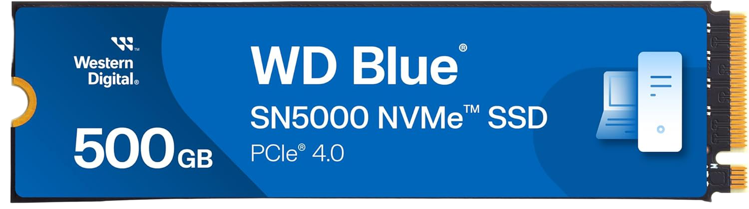 Western Digital Blue SN5000 500GB NVMe M.2 PCIe 4.0 Internal SSD - 1